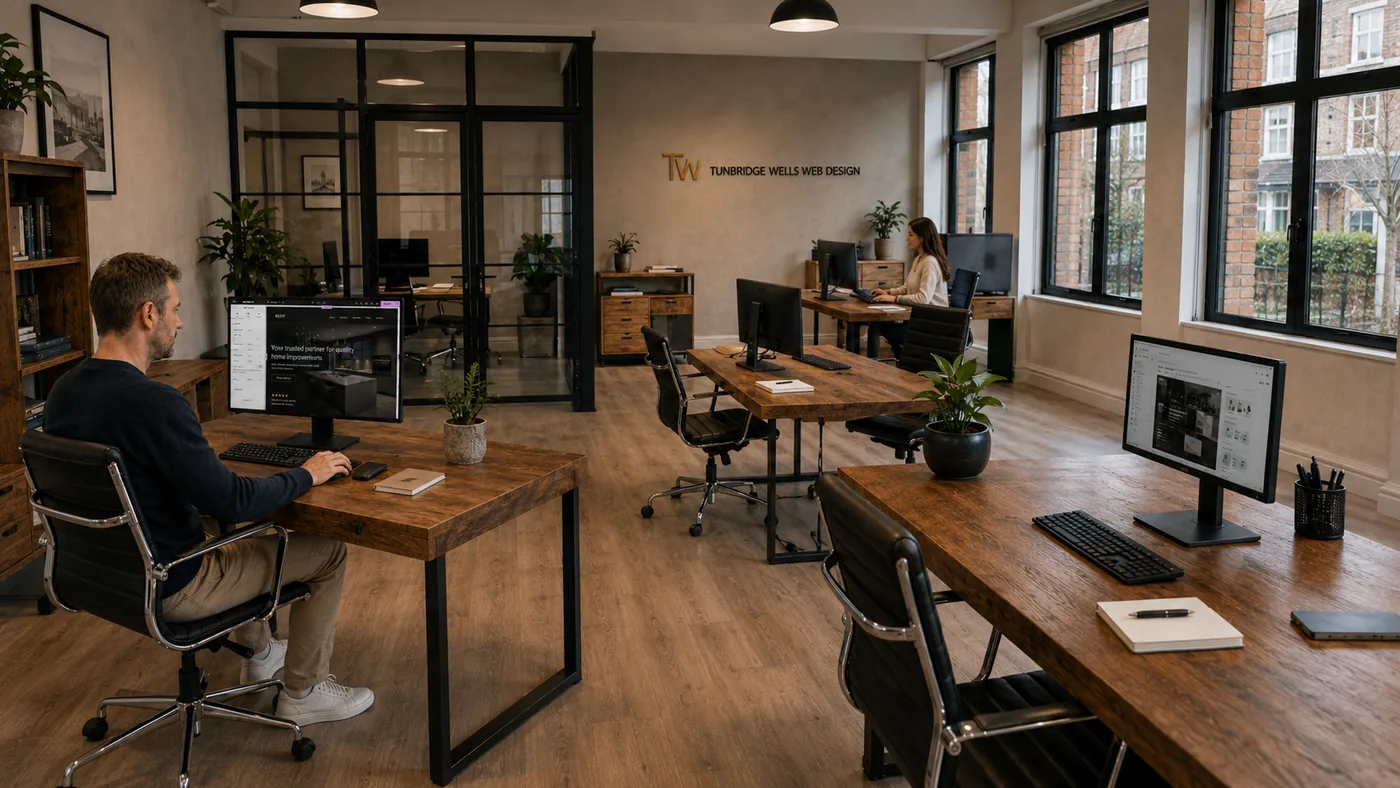 Tunbridge Wells Web Design office studio space with team working at desks